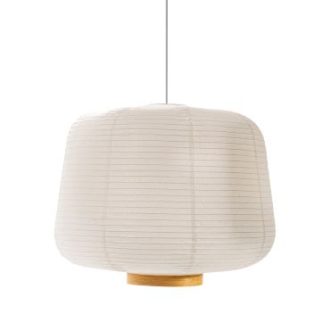 The small Case Furniture Soft Paper Lantern Pendant Light in oak.