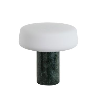 Case Furniture Solid Portable Lamp in serpentine marble.