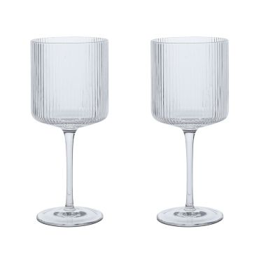 Ferm Ripple Red Wine Glasses - Clear (Set of 2)
