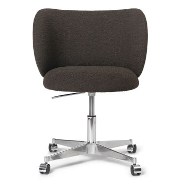 Ferm Living Rico Dining Chair in Dark Brown Soft Bouclé