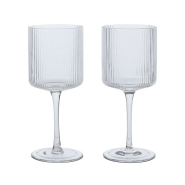 Ferm Ripple White Wine Glasses - Set of 2, Clear