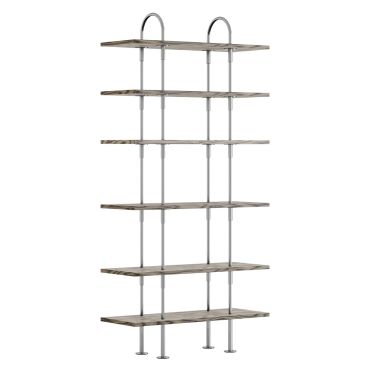 Gubi Keen Shelving System ALPI Sottsass Grey Ash + Stainless Steel