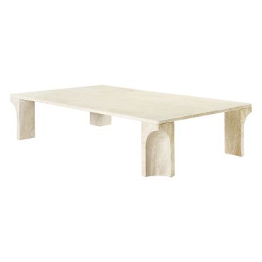 Gubi Doric Coffee Table - Rectangular White Angled