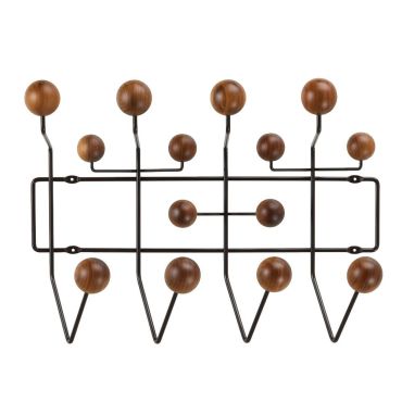 Vitra Hang It All Wall Rack Walnut Balls Dark Frame, European Walnut