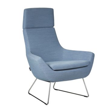 Swedese Happy High Back Armchair Blue 