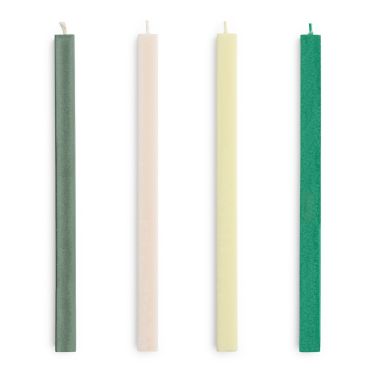 HAY Square Candle Set of 4 - Greens & Whites