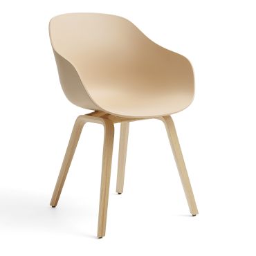 HAY About a Chair AAC222 - Wooden Base, Recycled Plastic Shell, Peach