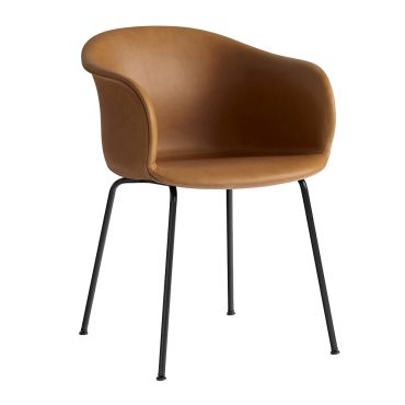 &Tradition JH29 Elefy Upholstered Chair Leather & Black Base