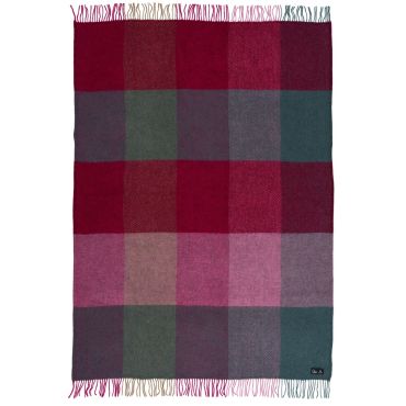 Klippan Brushed Gotland & Lambswool Throw, Pink Check