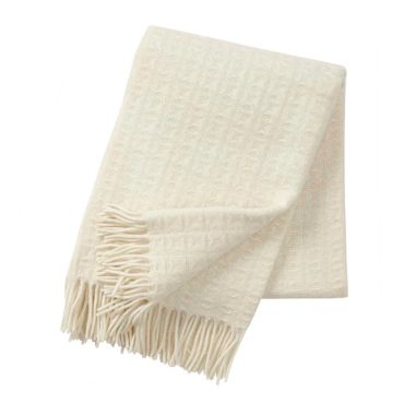 Klippan Twist Lambswool Throw, Ivory Eco 