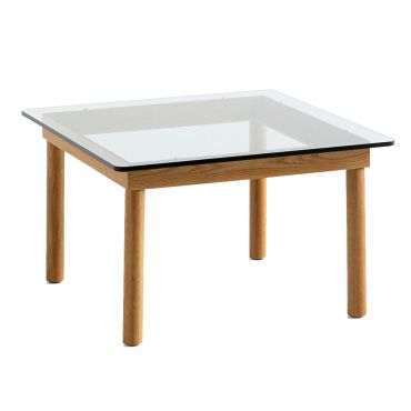Hay Kofi Table - Clear Glass Top oak