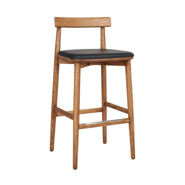 L. Ercolani Lara Stool Upholstered in Leather