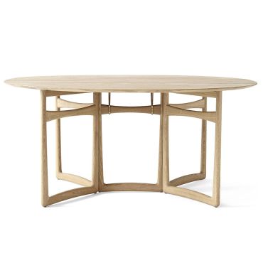 &Tradition HM6 Drop Leaf Dining Table white oiled oak