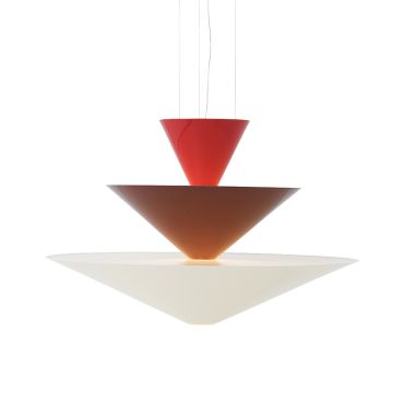 &Tradition Gio Chandelier Vermillion Red, Dark Burgundy and Ecru White