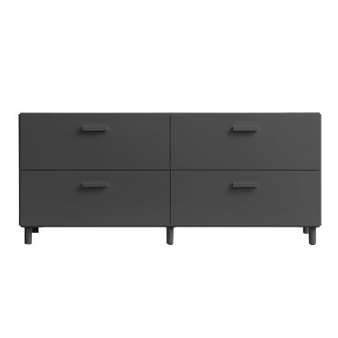 String Relief Chest of Drawers Low, Leg Base Ash