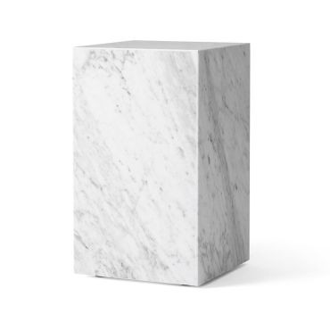 Audo Copenhagen Marble Tall Plinth, White Carrara Marble