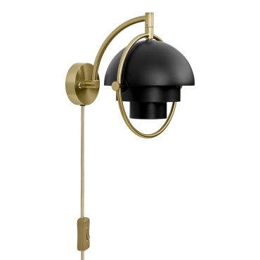 Gubi Multi-Lite Wall Lamp Black Semi Matt + Brass