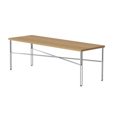 Nine Inline Coffee Table -  Oak / Stainless Steel