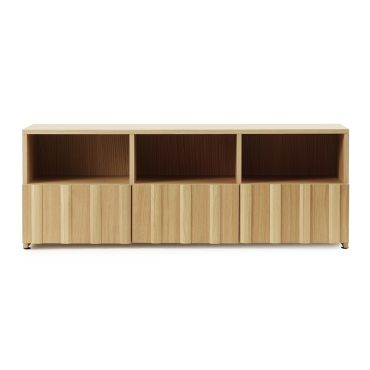 Normann Copenhagen Rib Sideboard Low Hybrid, Oak - Front View