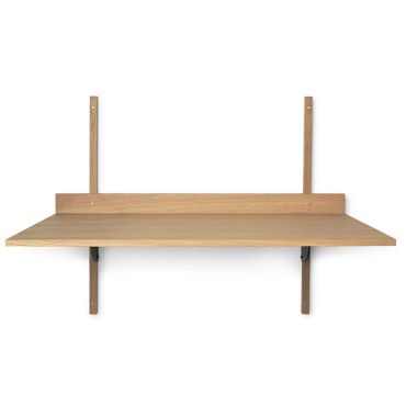 Ferm Living Sector Desk, oak, black brass, close