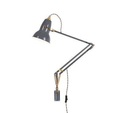Anglepoise Original 1227 Brass Wall Mounted Lamp - Dusty Blue