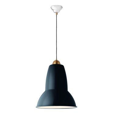 Anglepoise 1227 Giant Brass Pendant Ink Blue
