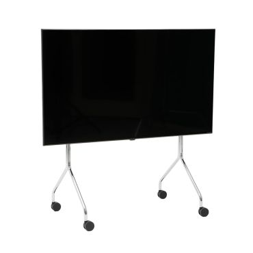Pedestal Moon Rollin' TV Stand in Chrome