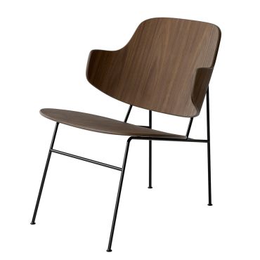 Audo Copenhagen Penguin Lounge Chair Walnut Front Side