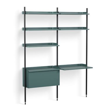 HAY Pier Shelving System 12 - 2 Column, blue, black