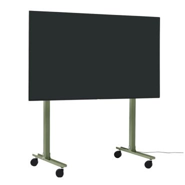 Pedestal Straight Rollin' TV Stand, Mossy Green