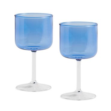 HAY Tint Set of 2 Wine Glasses - Blue / Clear