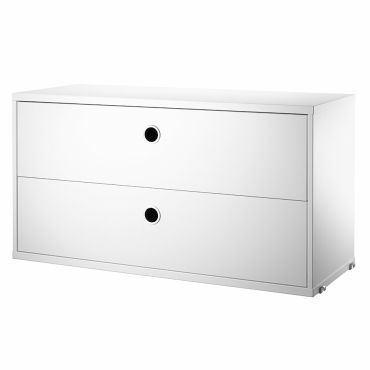 String Two Drawer Chest, 78cm White