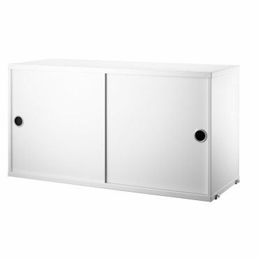String Sliding Door Cabinet white