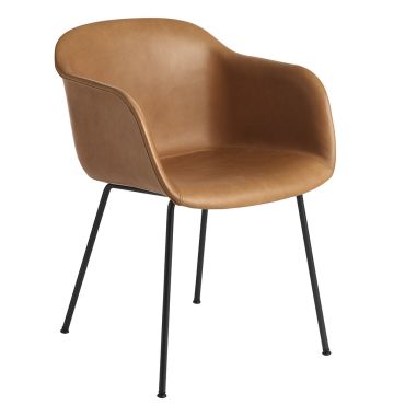 Muuto Fiber Tube Chair - Upholstered leather