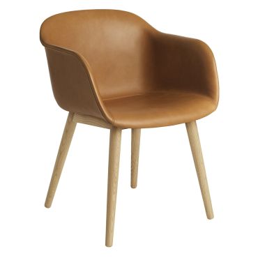 Muuto Fiber Chair - Wood Base Cognac Leather