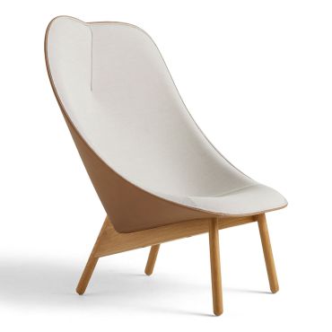 HAY Uchiwa Lounge Chair front Steelcut Trio 205 back Sense nougat wb lacquer oak base