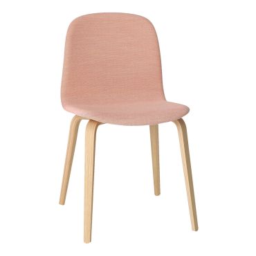 Muuto Visu Chair - Wood Base Upholstered pink with natural wood base