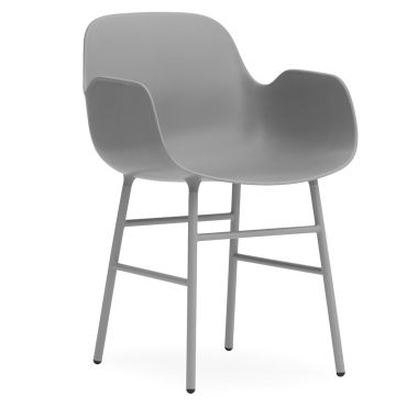 Normann Copenhagen Form Armchair - Steel Base, Grey