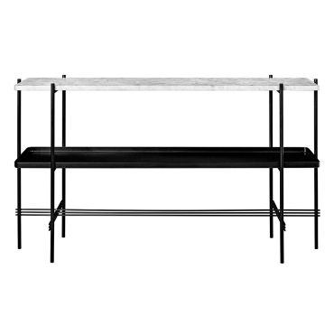 Gubi TS Console 2 Marble and Metal Shelves 