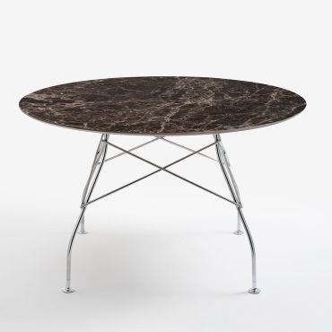 Kartell Glossy Table - Round Stoneware Marble