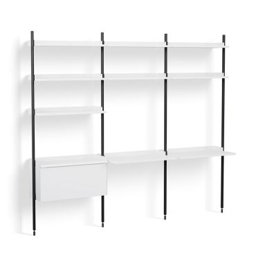 HAY Pier Shelving System 13 - 3 Columns white with black profiles