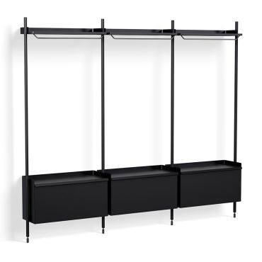 HAY Pier Shelving System 1003 - 3 Columns black with black profiles