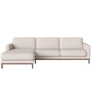 Bolia North Sofa 3 Seater with Chaise Longue linea Beige with walnut legs 