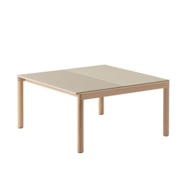 Muuto Couple Coffee Table 2 tiles one wavy and one smooth sand and oak