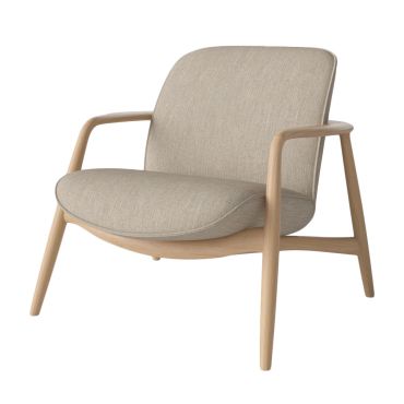 Bolia Bowie Armchair white pigmented oak with Bazie Sand upholstery 