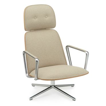 Normann Copenhagen Pad Lounge Chair Swivel - High aluminium oak 