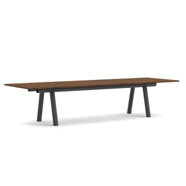 HAY BOA Table - Charcoal with Lacquered Walnut Veneer 
