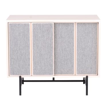 L. Ercolani Canvas Small Cabinet ash with upholstered doors 