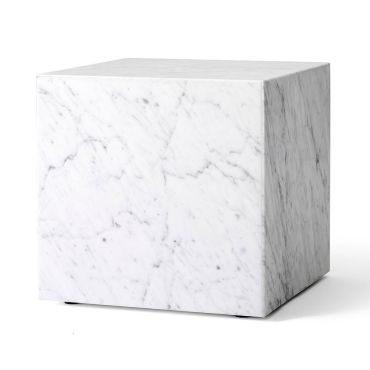 Audo Copenhagen Marble Cubic Plinth, White Carrara Marble