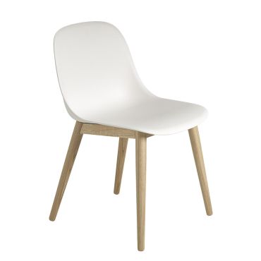 Fiber Side Chair, Wood Base - Oak White